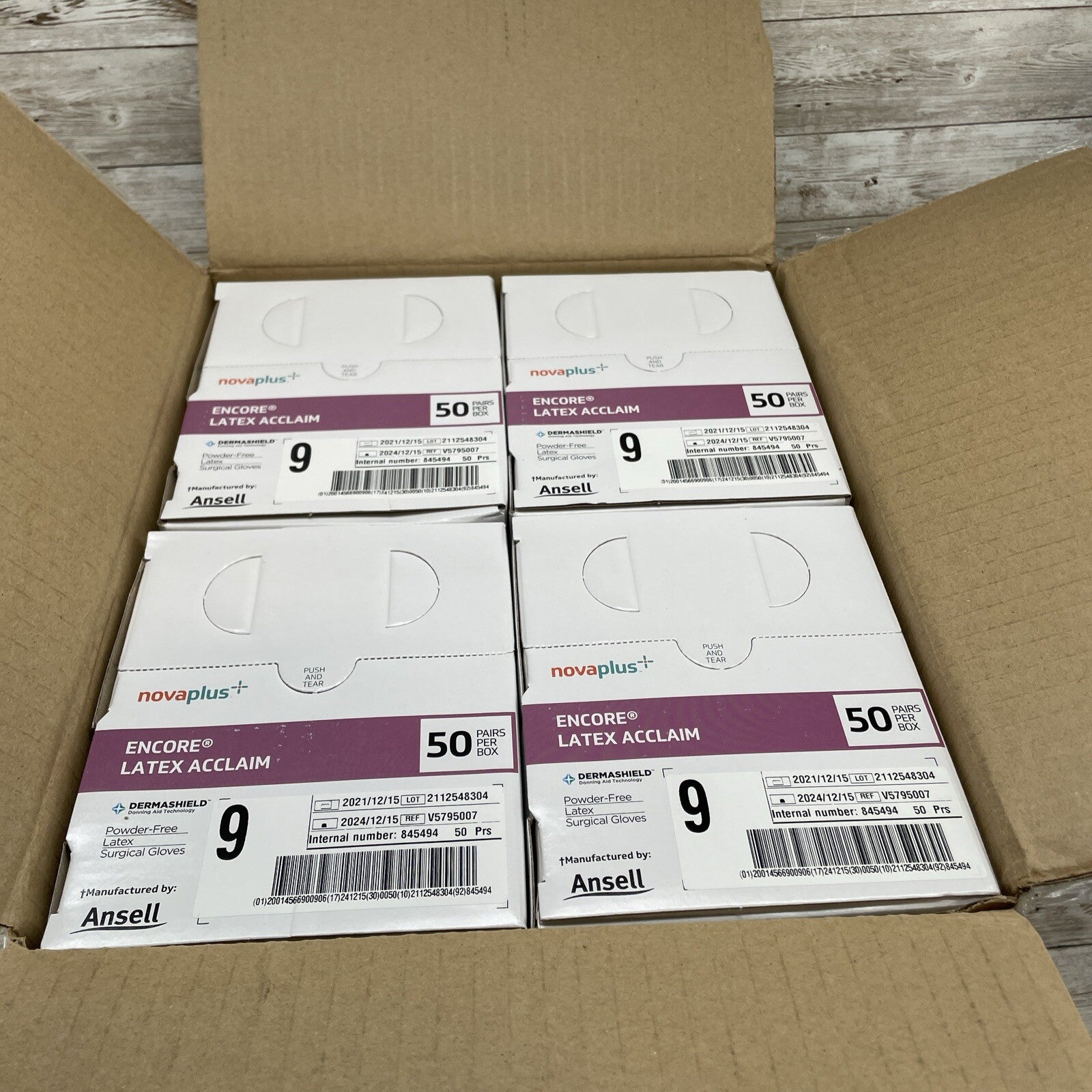 Encore Acclaim Glove, Size 9.0, Powder-Free, Latex, 50 pr/bx, 4 bx/cs (US Only) (For Sale to Authorized NovaPlus Customers Only)