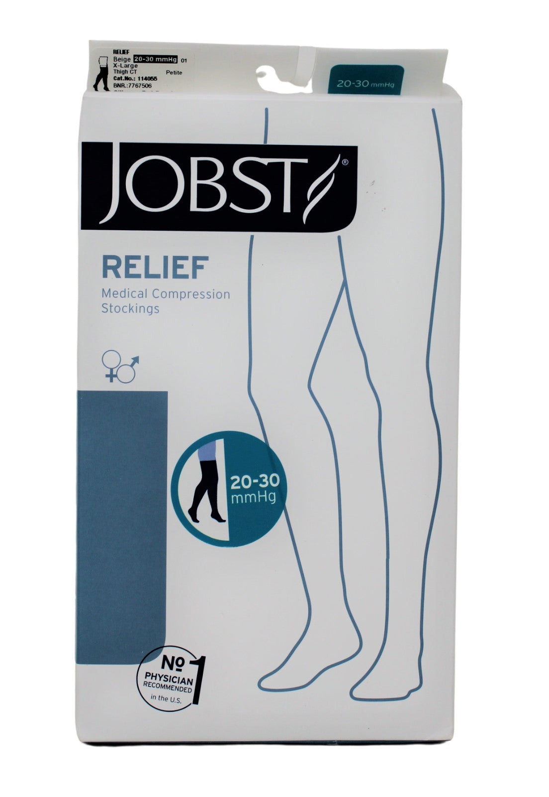 Compression Stocking, Thigh Relief, 20-30mmhg, Closed Toe, Silicone Band, Petite X-Large, Beige, 1/pr (Continental US Only)