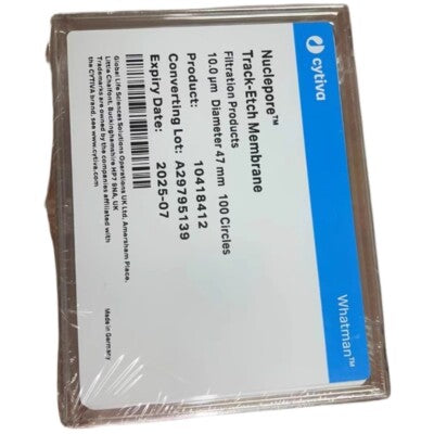 Nuclepore Hydrophilic Membrane, 10 um, 47 mm Circle, 100/pk