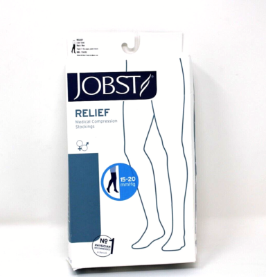 Compression Stockings, Thigh High, Silicone Band, Large, Black, Closed Toe (Continental US Only)
