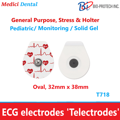 Electrode, PE Foam, Pediatric, Oval, 32mm x 38mm, General Purpose, Stress & Holter, 50/pch, 20 pch/bx