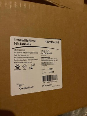 10% Neutral Buffered Formalin Prefilled Specimen Container, 480/240ml Filled, 24/pk, 1 pk/cs (Continental US Only)