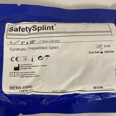 Padded Precuts for Safety Splint, 3" x 35", 15/bx (Continental US Only)