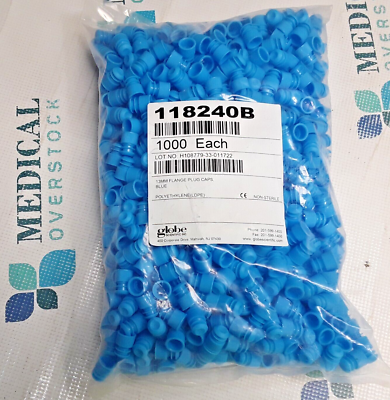 Test Tube Cap, 13mm, Flanged Plug, Blue, 1000/bg