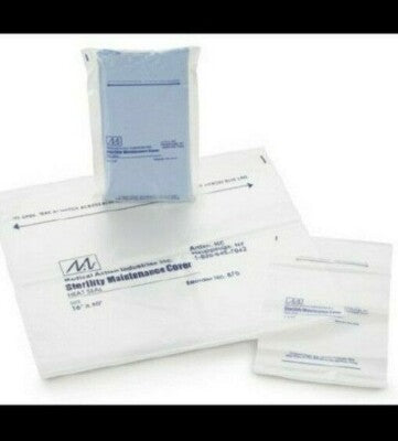 Cover, 24" x 10", Print/ Label Tear & Seal Instructions, 2.25 Mil, Clear/ Blue, LLDPE Film, Flat Pack, Heat-Seal Adhesive Strip, 250/cs