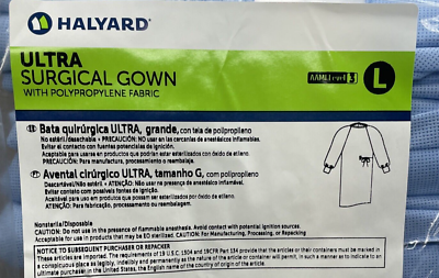 Surgical Gown, Meets AAMI 3 Liquid Barrier Standard, Non-Reinforced, Fluid & Flame Resistant (Meets NFPA Industry Standard), Large, Non-Sterile, 576/cs (2 cs/plt) (US Only)