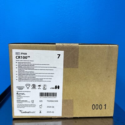 Glove, Cleanroom, Powder-Free (PF), Latex, Size 7.0, Sterile, 100 pr/cs (This Product is Not Intended for Use on Patients) (Continental US Only)