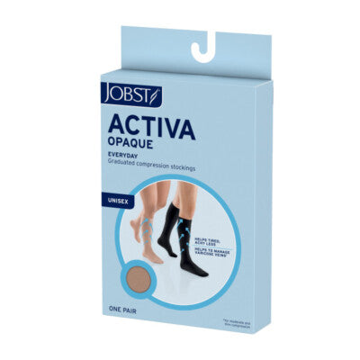 Activa Opaque Knee High Compression Stockings, 20-30, Closed Toe, Large, SBG
