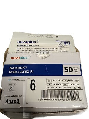 Gammex PI Globe, Polyisoprene, Size 6.0, Powder-Free, White, Non-Latex, 50 pr/bx, 4 bx/cs (US Only) (For Sale to Authorized NovaPlus Customers Only)