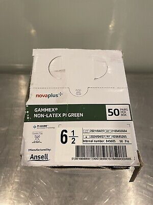 Gammex PI Green Glove, Polyisoprene, Size 6.5, Non-Latex, 50 pr/bx, 4 bx/cs (US Only) (For Sale to Authorized NovaPlus Customers Only)