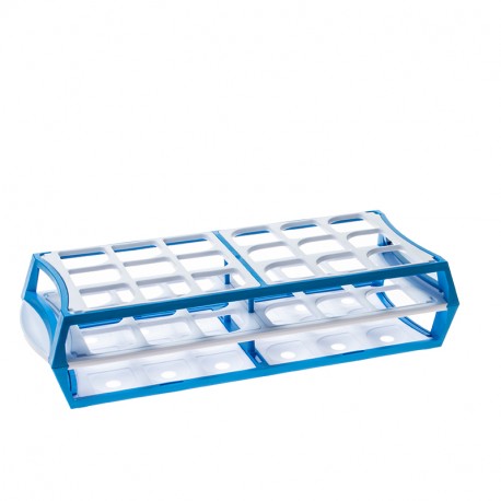 Test Tube Rack, 11.5" x 4.5" x 2.5", (84) 13mm Tube Capacity, Orange, 10/cs