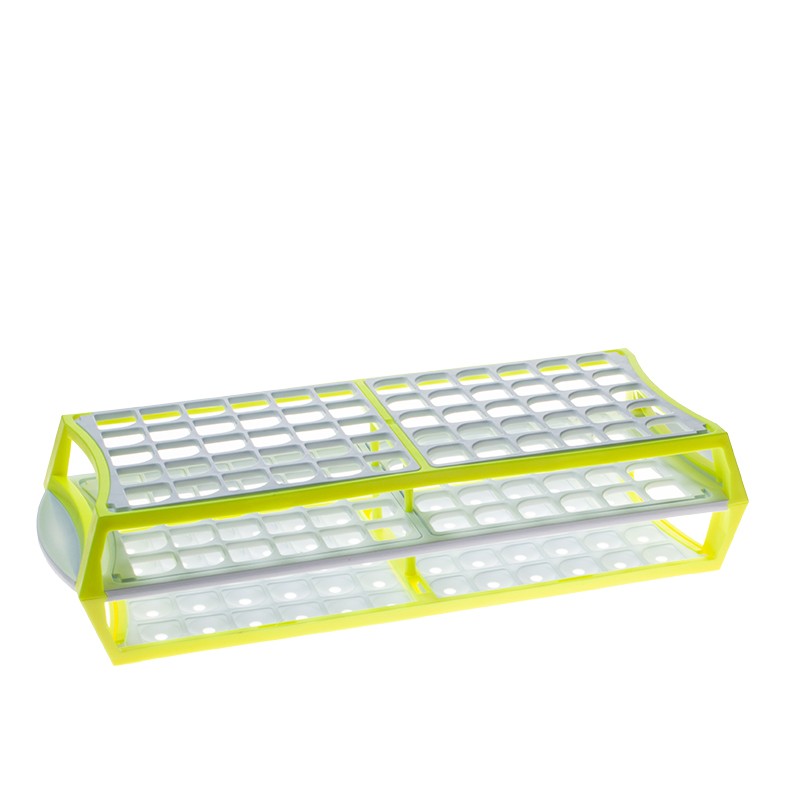 Test Tube Rack, 11.5" x 4.5" x 2.5", (60) 16mm Tube Capacity, Yellow, 10/cs