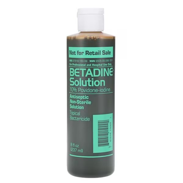 Prep Solution Betadine/ PVP Iodine 10% 8oz Flip Top Bottle Ea (BSOL8P)