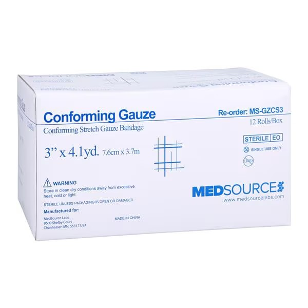 Conforming Bandage Polyester 3" Sterile 12/Bx (MS-GZCS3)