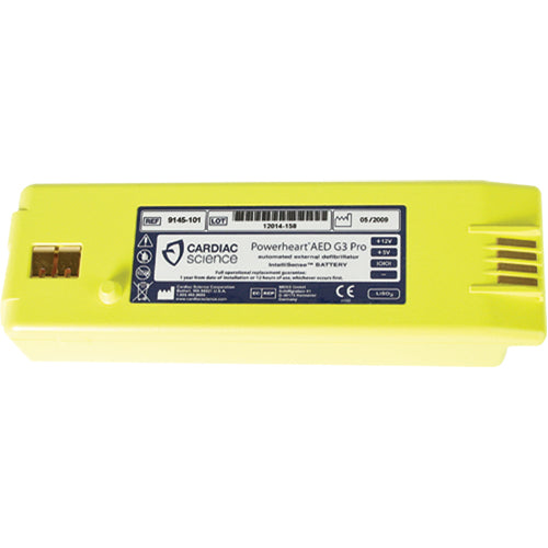 Intellisense Lithium Battery For Powerheart G3 Pro, Yellow (Item is considered HAZMAT and cannot ship via Air or to AK, GU, HI, MP, PR, VI)