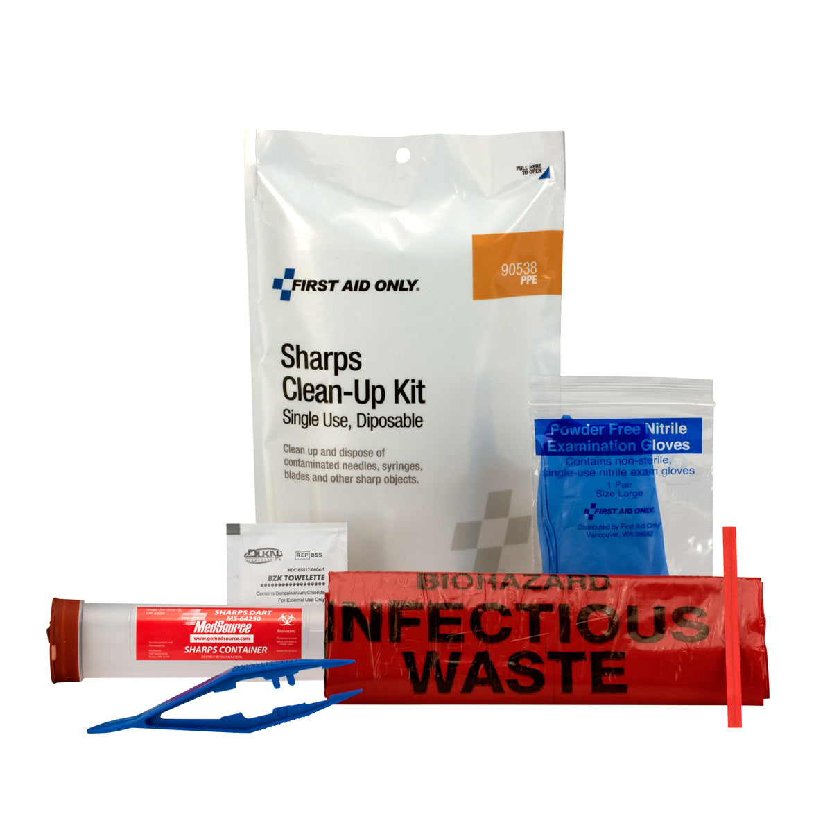 Sharps Clean Up Kit, Single Use Pack  (DROP SHIP ONLY - $150 Minimum Order)