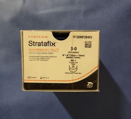 Suture, Spiral, Undyed, Size 3-0, Needle RB-1, 16cm x 16cm, 12/bx (Continental US Only)