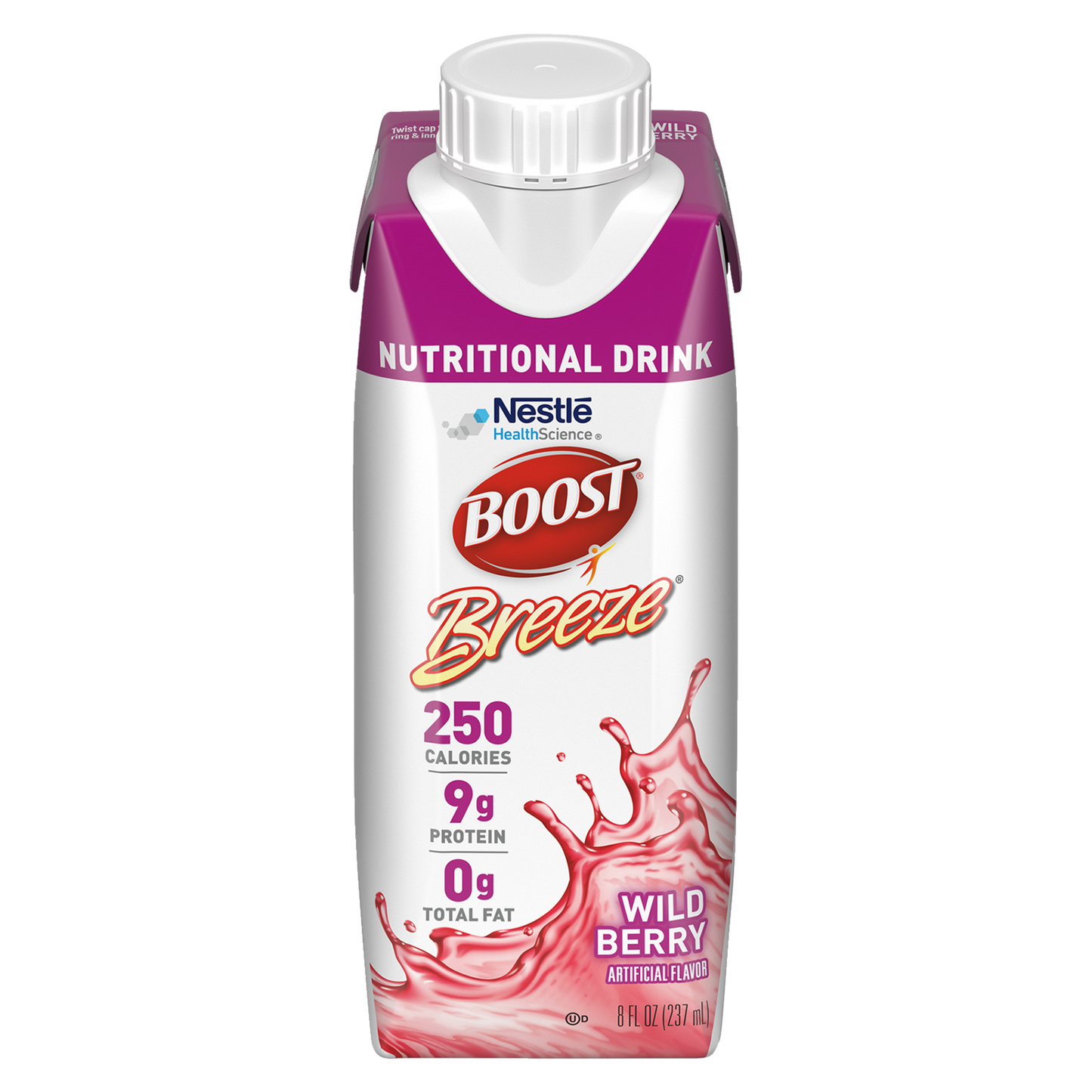 BOOST BREEZE, Wild Berry, 8 fl oz Carton, 24/cs (128 cs/pallet) (Minimum Expiry Lead is 90 days) (Continental US Only) (Nestle products cannot be sold online without Nestle's prior written permission) (Products cannot be sold on Amazon.com or any other 3rd party site)