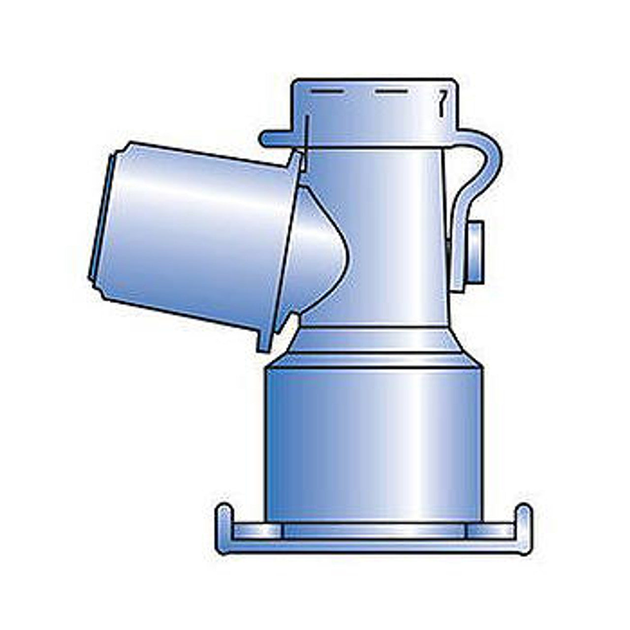 T-Connector, Small Bore, with Injection Site, Removable BlueSlide Clamp, Swivel Male Luer, 0.4 ml, 7" Length, Non-DEHP, 50/cs (US Only)