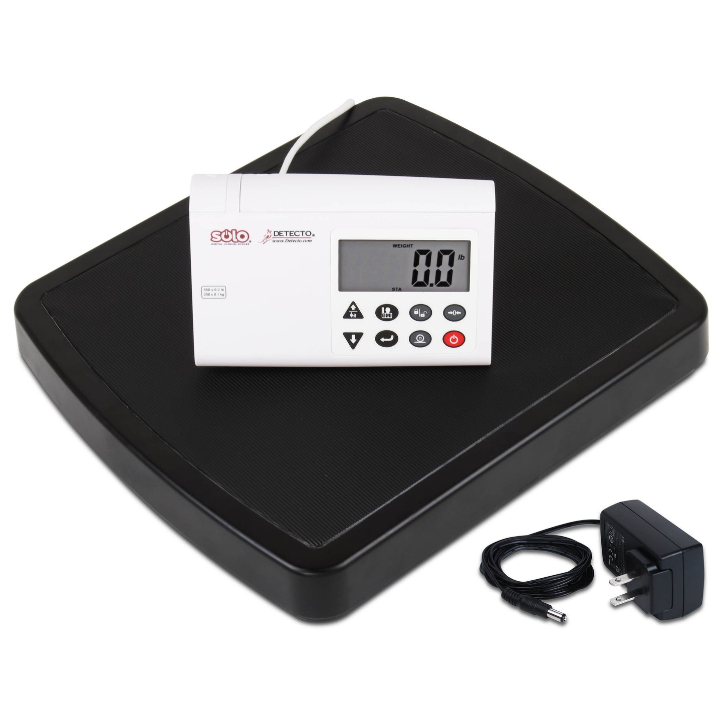 SOLO Digital Clinical Scale with Remote Indicator, 550 lb x 0.2 lb / 250 kg x 0.1 kg, with AC Adapter (DROP SHIP ONLY)