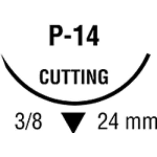 Suture, Premium Reverse Cutting, Size 4-0, Blue, 18", Needle P-14, 3/8 Circle, 1 dz/bx (Continental US Only)