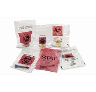 Transport Bag, Clear, 6" x 10", Clear with Black & Orange Label, 2 mil, 100/bx, 10 bx/cs