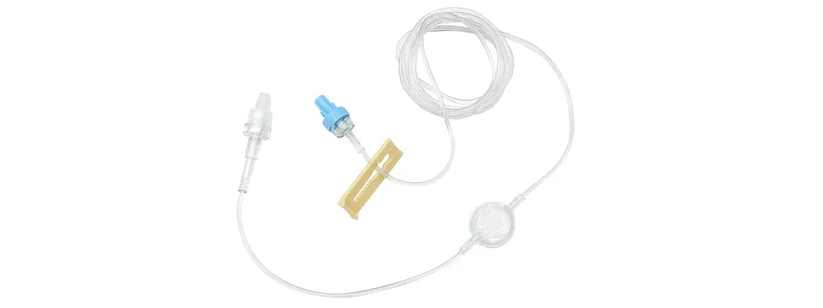 Extension Set, 90" Length, Male/Male Luer Lock, Yellow, Anti-Siphon Valve Clamp, 12/bx (US Only)