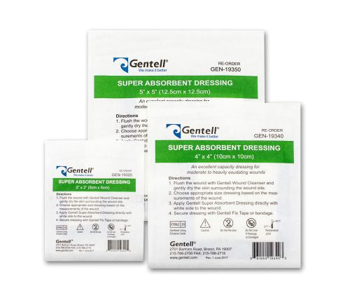 Super Absorbent Dressing, 5" x 5", 50/bx