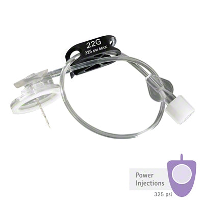 Needle, 22G x 25mm, Tubing Length Cannula to Connector 190 +/- 10mm, Black, 20/bx, 5 bx/cs (Rx) (Continental US+HI Only)