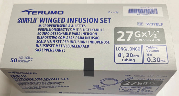 Infusion Set, 27G x _", 8" Tubing, 100/bx, 5 bx/cs  (SV*27EL) (US Only)