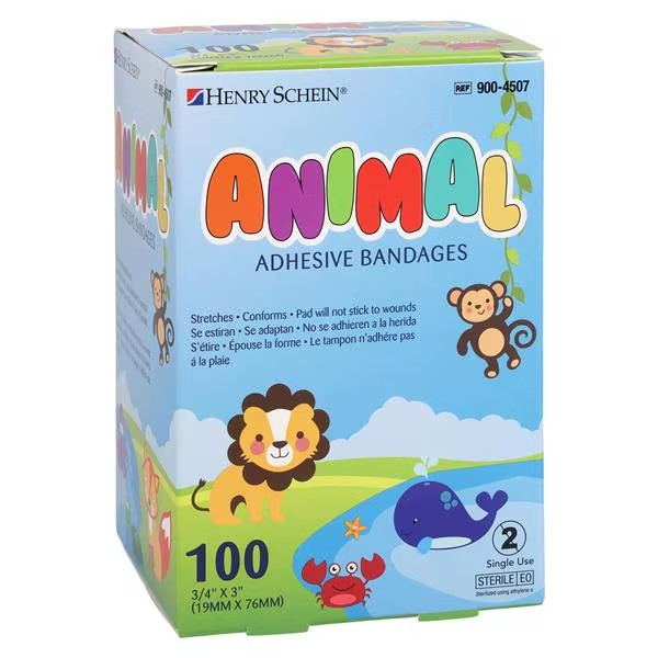 Adhesive Bandage Plastic 3/4x3" Animal Sterile 100/Bx, 12 BX/CA (9004507)