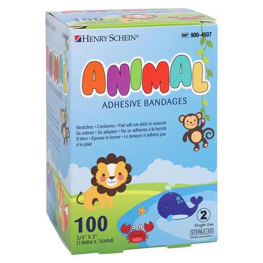Adhesive Bandage Plastic 3/4x3" Animal Sterile 100/Bx, 12 BX/CA (9004507)