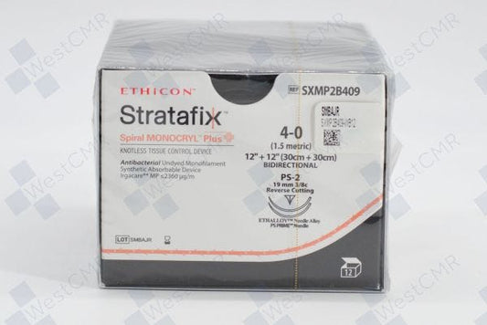 Suture, Spiral, Undyed, Size 4-0, Needle PS-2, 30cm x 30cm, 12/bx (Continental US Only)