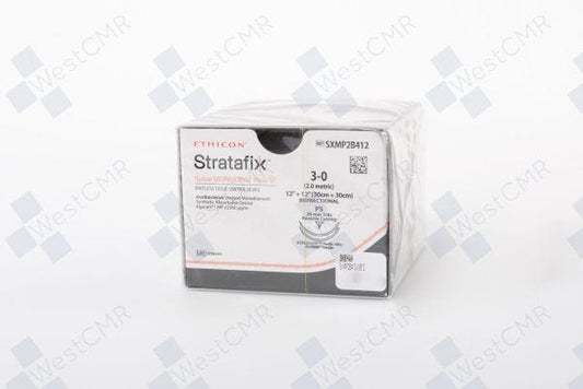 Suture, Spiral, Undyed, Size 3-0, Needle PS, 30cm x 30cm, 12/bx (Continental US Only)