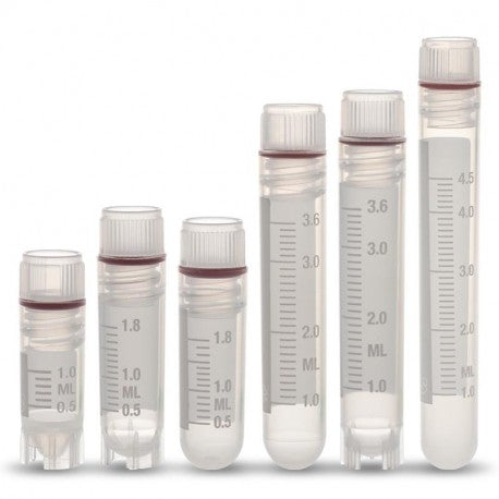 Vial, Red O-Ring Seal, Internal Thread, 4.0 mL Volume, Round Bottom, 100/bg, 10 bg/cs