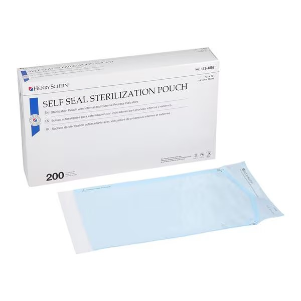 Sterilization Pouch Self Seal 7.5 in x 13 in 200/Bx (1124858)