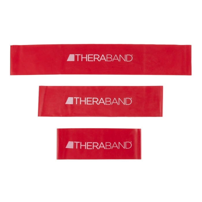 Resistance Band Loop, Red/ Medium, 8" Lay Flat Length, 10 Pk Band Loops Each Individually Sealed in Polybag with Safety Instructions, 6 pk/cs (021102) (Legacy# 20820) (US Only)