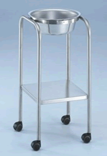 Baker Single Basin Solution Stand, 33"H, Stainless Steel w/Basin, Shelf, MRI Safe (DROP SHIP ONLY)