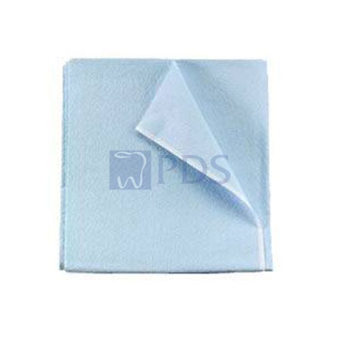 Drape Sheet, 40" x 60", Blue, Tissue/ Poly/ Tissue, Latex Free (LF), 50/cs