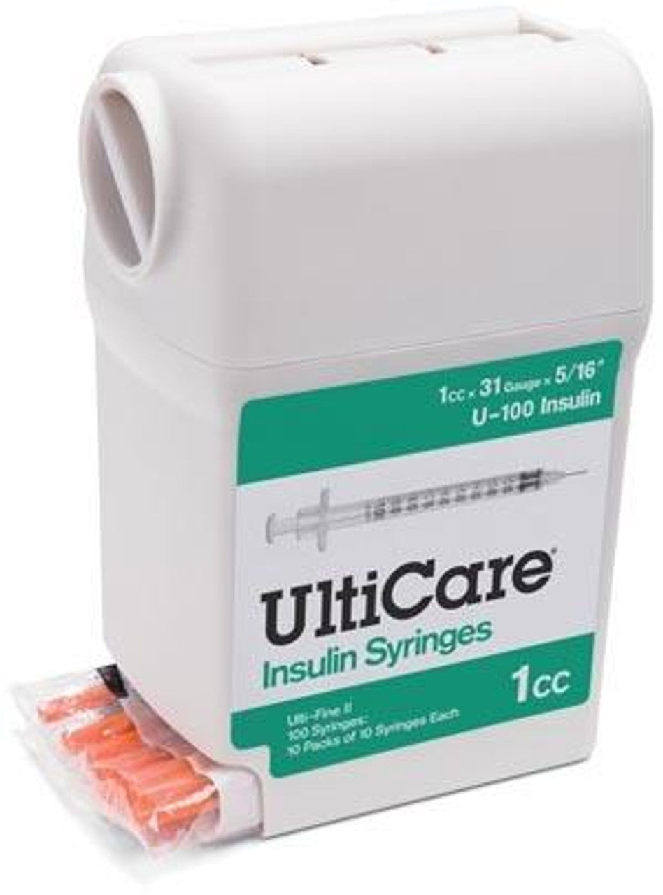 Insulin Syringe, 3/10cc, 31G x 5/16", 100/bx