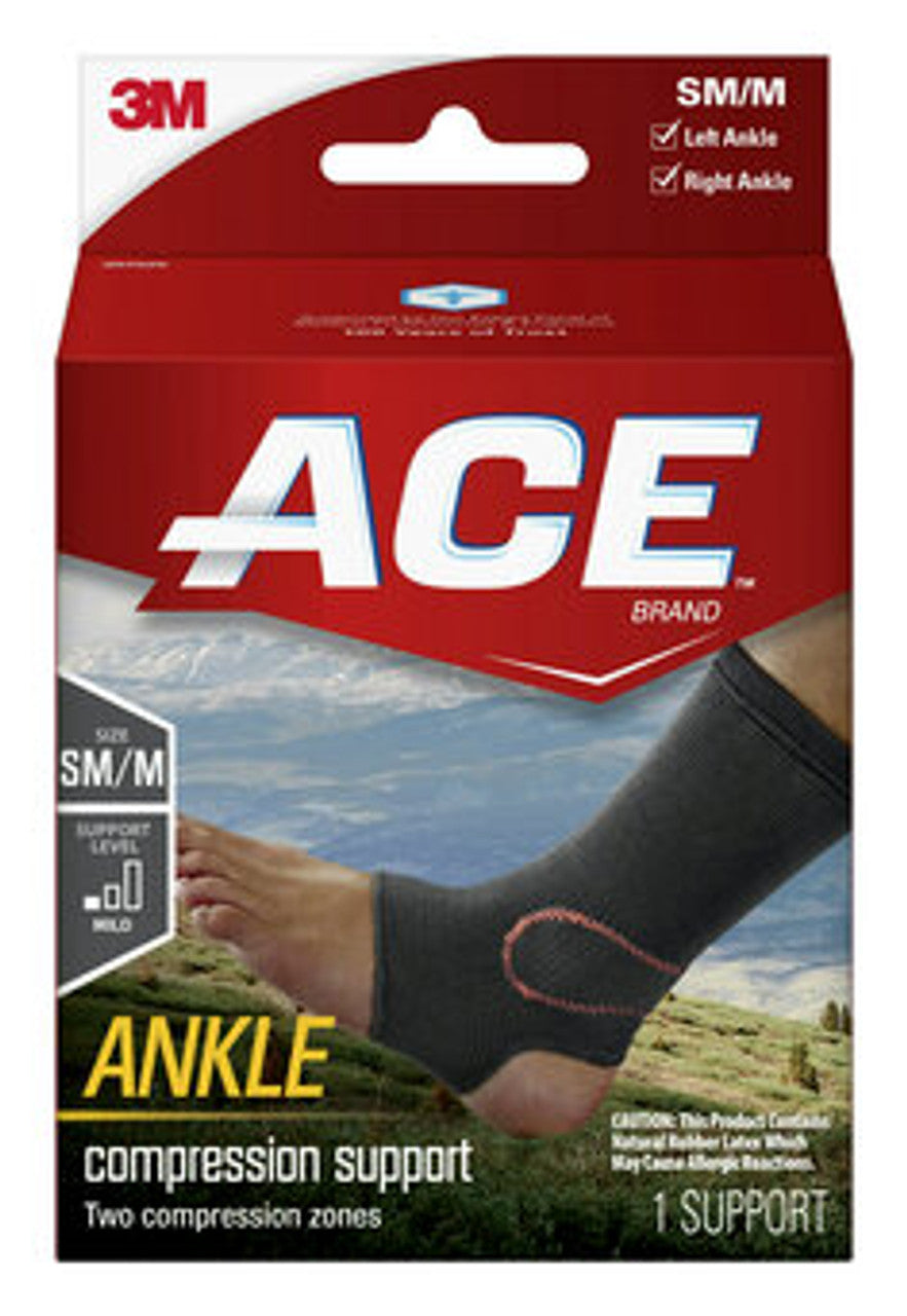 ACE Compression Ankle Support, Small/ Medium, 2/pk, 6 pk/cs (Continental US+HI Only)