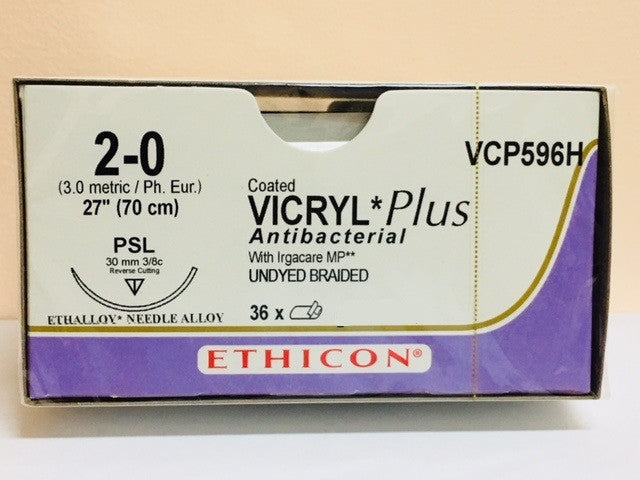 Suture, Precision Point Reverse Cutting, Size 2-0, 27", Undyed Braided, Needle PSL, 3/8 Circle, 3 dz/bx (Continental US Only)