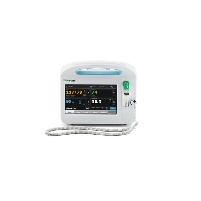 Vital Signs Monitor with Masimo SpO2, SureTemp Plus Thermometry, Internal Printer, SureBP Non-invasive Blood Pressure, Pulse Rate, MAP, Custom Scoring, Nurse Call, (4) USB Ports for Accessories, Radio Ready, 100-240 V, 50-60 Hz AC, IEC Plug Type-B (US Only) (Item is considered HAZMAT and cannot ship via Air or to AK, GU, HI, MP, PR, VI)