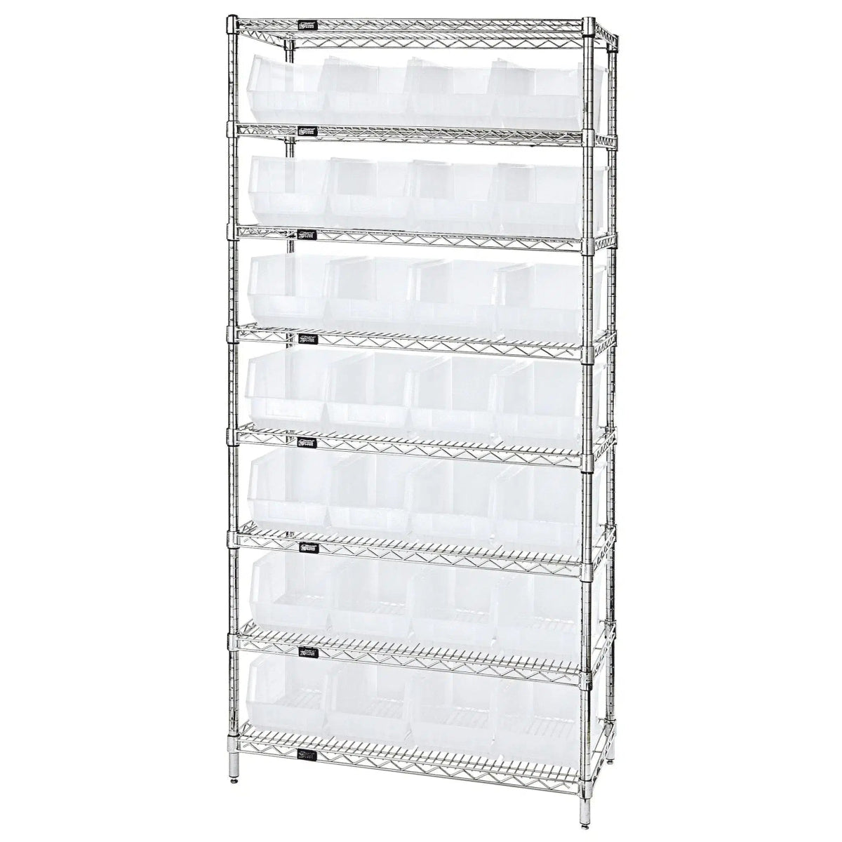 Bin Wire Shelving System, 36in(W)x14in(D)x74in(H), 800lb Capacity per Shelf (DROP SHIP ONLY)