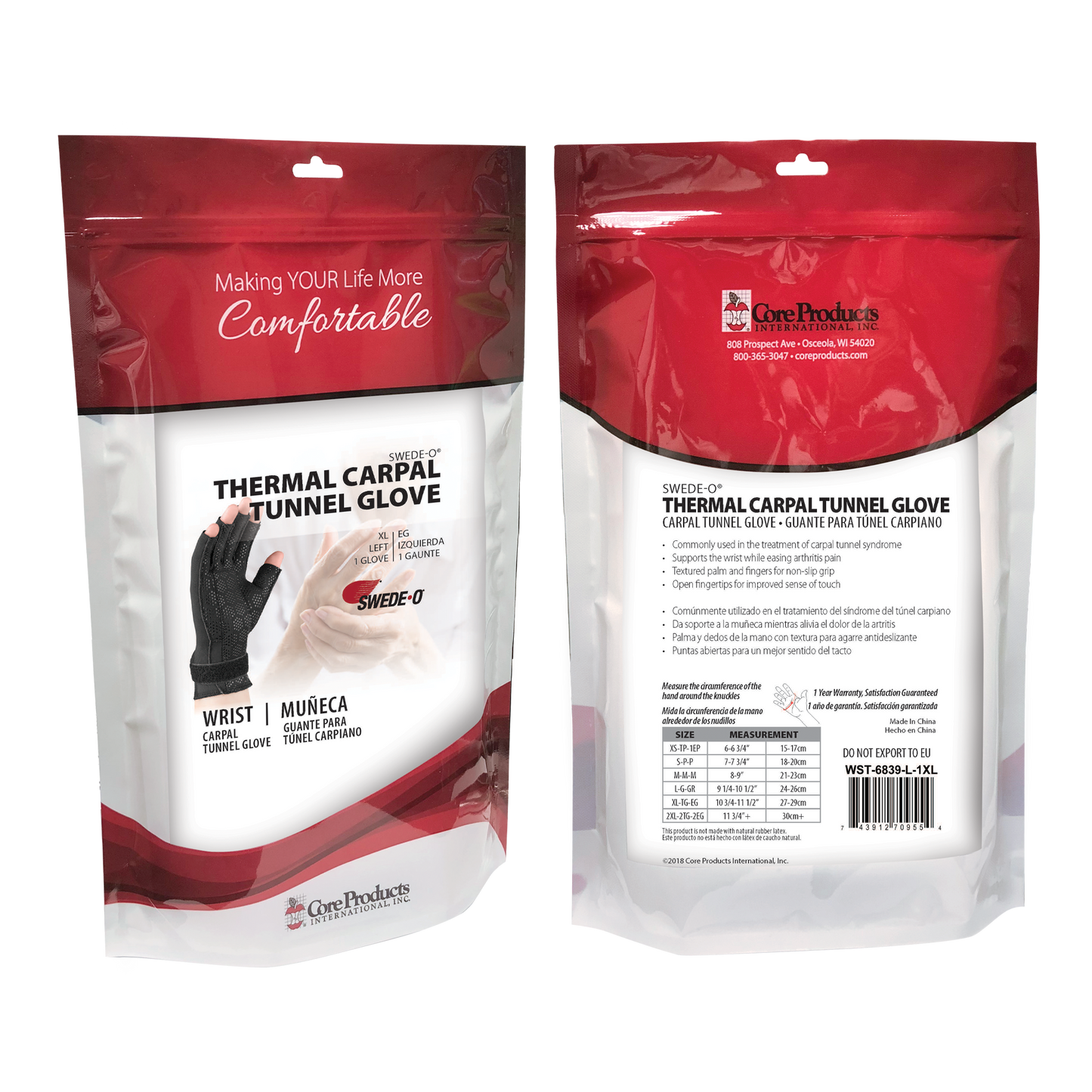 Wrist Support, X-Large, Right, Black