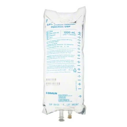 Excel IV Injection Solution Sodium Chloride 0.9% 1000mL Plstc Inj Cntnr 12/Ca (L8000)