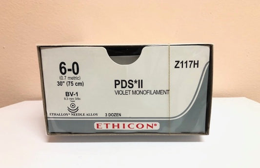 Suture, Taper Point, Size 6-0, 30", Violet Monofilament, Needle BV-1 BV-1, 3/8 Circle, 3 dz/bx (Continental US Only)