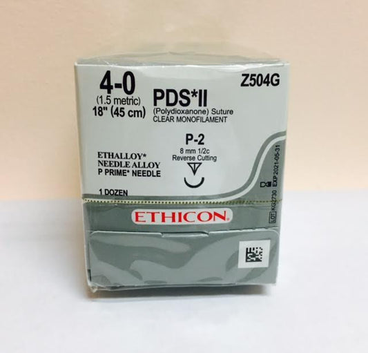Suture, Precision Point Reverse Cutting, Size 4-0, 18", Clear Monofilament, Needle P-2, _ Circle, 1 dz/bx (Continental US Only)
