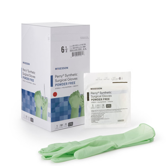 Surgical Glove McKesson Perry® Performance Plus Size 6.5 50 Pairs per Box Sterile Polyisoprene Standard Cuff Length Smooth Green Chemo Tested 50pr/bx, 4bx/cs (20-2065N)